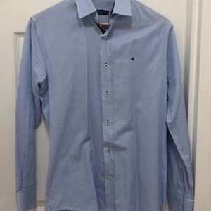 Tommy Hilfiger Light Blue Striped Dress Shirt